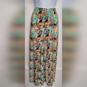 Blue Star M / L Slinky Stretch Wide Leg Pants Smocked Elastic Waist Like New